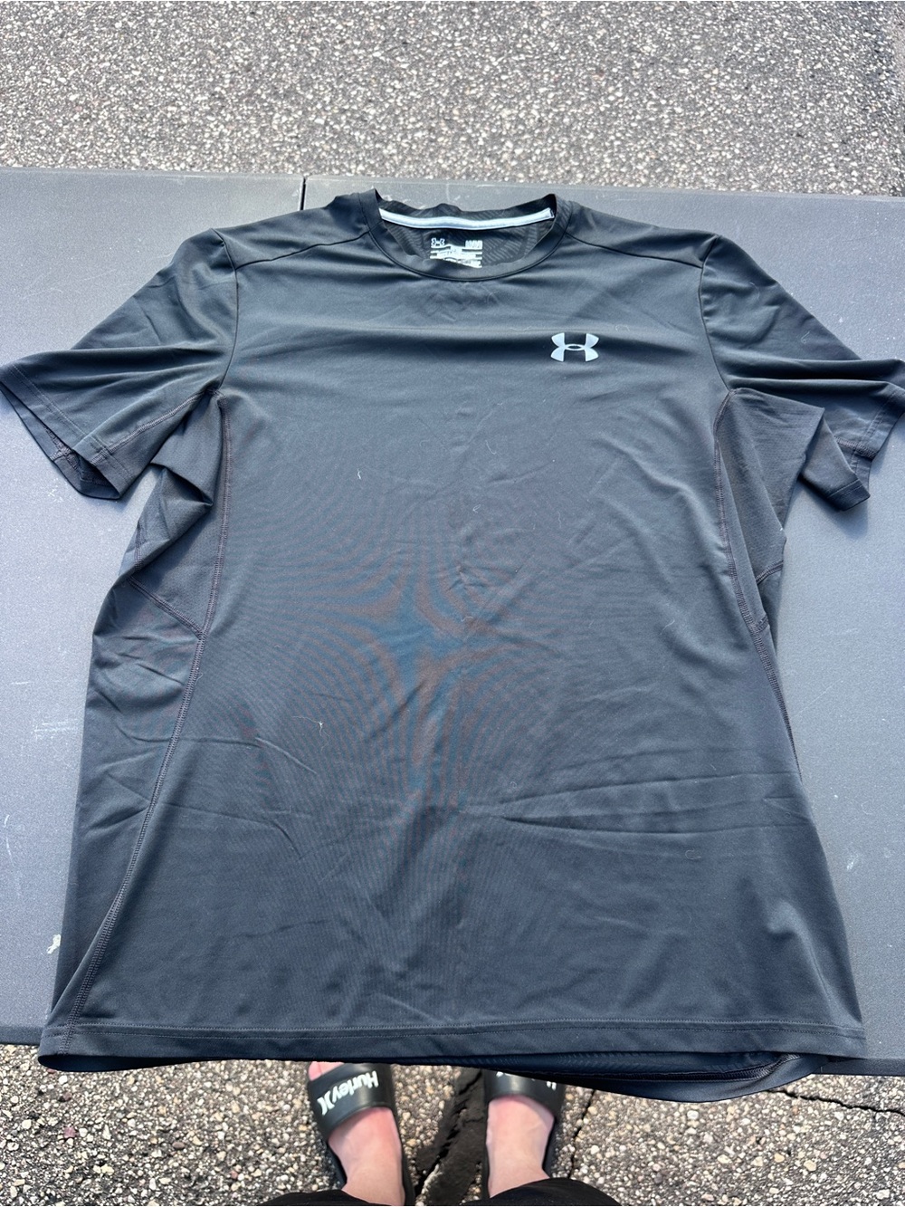 Under Armour Black Short Sleeve Fitted Performance Tee with Silver Logo